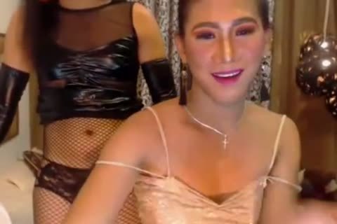 ladyboy couple Flaunting Their buttholes Live On cam