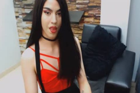 stunning ladyboy In Red Hard Jacking