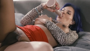 Transsensual.com - Ts Foxxy in high heels next to Dillon Diaz