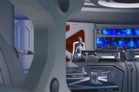 3d Alien Dickgirl pounds A filthy ebon villein In Space Station