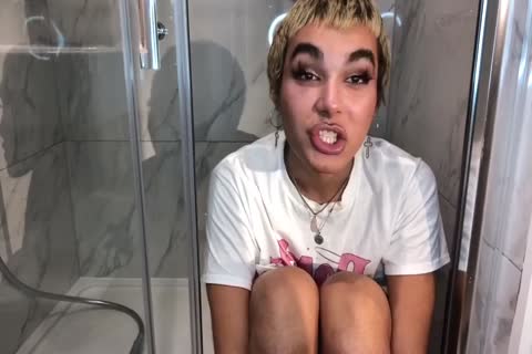 enormous thighs, hirsute weenie Femboy Showers