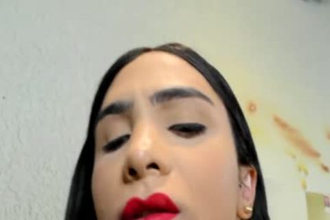 TS Yasmin Dornelles Chokes Her Monster rod while Taking A sex tool Up Her booty