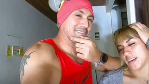 Colombian Trans gal Sucks My dong At The Door Of Her Hotel Room.