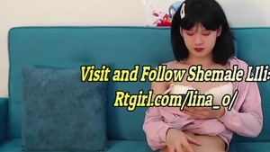 Petite Korean teen lady-man Wanks Until that babe Cums On cam