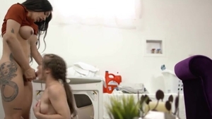 TS Eva Maxim Licks And nails Spencer Bradleys hairy vagina