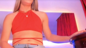 ladyboy Masturbating Massively Her large cock