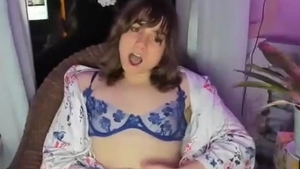 slim American Trans cutie With tiny boobs Strokes Her ramrod On web camera