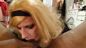 Sissy Crossdresser Annette Sucks And acquires Dildoed, Facial