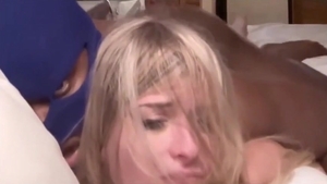 skinny Blond tranny wazoo Stomped By Bbc